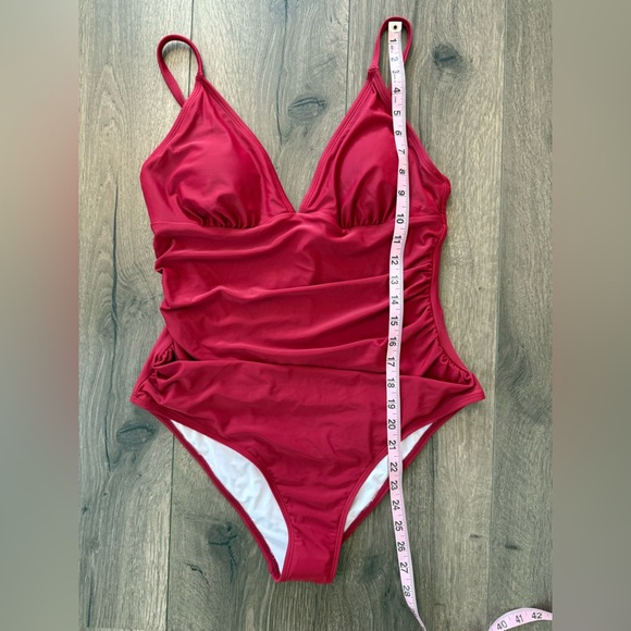 NWT Cupshe Dark Red One Piece Swimsuit Size Large - Picture 11 of 11